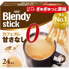 AGF - Blendy 即溶甘醇牛奶咖啡沖劑 (無糖) 7.8g x 24條裝 169-794