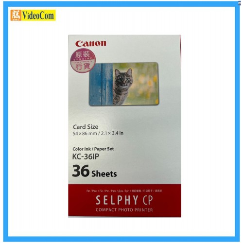 CANON SELPHY Paper Set KC-36IP 2R (36 Sheets, 2" x 3") For SELPHY CP series 

 