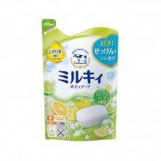 牛乳石鹼(COW)無添加 牛奶精華沐浴露(高雅柚香) 補充裝 360ml
