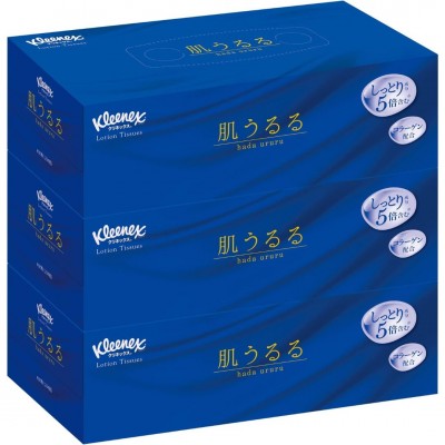 Kleenex Ururu  超柔軟鼻敏感用弱酸性保濕雙層面紙紙巾 204張 x 3盒裝 162-1426