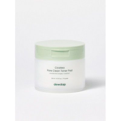 DEWDAP CicaT Pore Clean Toner Pad (純素) 積雪草舒緩淨膚爽膚棉片 (純素/低刺激/角質護理/舒緩/鎮定/降溫/降紅/去皮脂/毛孔清潔/補水/弱酸性) 70片 / 200ml  8800265920349