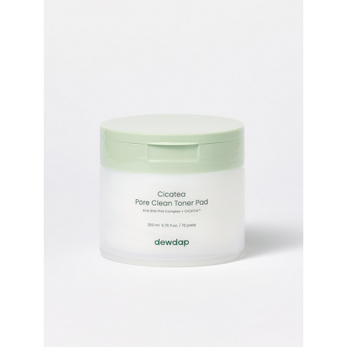 DEWDAP CicaT Pore Clean Toner Pad (純素) 積雪草舒緩淨膚爽膚棉片 (純素/低刺激/角質護理/舒緩/鎮定/降溫/降紅/去皮脂/毛孔清潔/補水/弱酸性) 70片 / 200ml  8800265920349