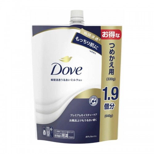 DOVE 深層保濕 美肌沐浴露 補充裝 640g (柔和花香) 163-1330