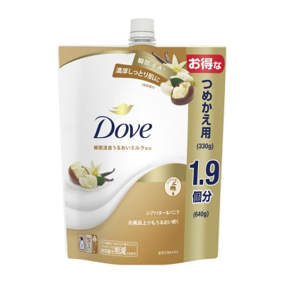 DOVE 滋潤保濕沐浴露 補充裝 640g (乳木果油+香草) 163-1332