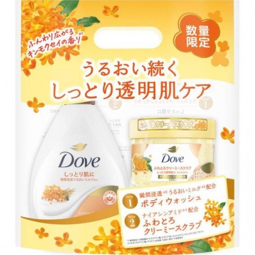 DOVE 多芬 深層保濕美肌沐浴露 470g + 去角質身體磨砂膏 298g 米酵素桂花套裝 163-1596 DOVE 多芬 深層保濕美肌沐浴露 470g + 去角質身體磨砂膏 298g 米酵素桂花套裝 163-1596