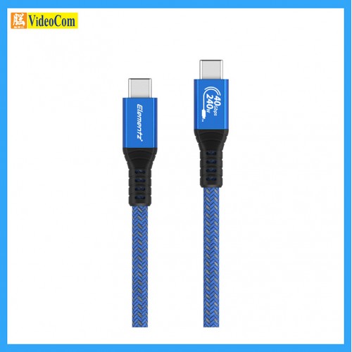 ELEMENTZ TYPE-C To TYPE-C 8K 240W (MAX) 120CM (1.2M) (BLUE) 快速充電線 ELEMENTZ TYPE-C To TYPE-C 8K 240W (MAX) 120CM (1.2M) (BLUE) 快速充電線