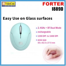 FORTER I889D 綠色 無線 2.4GHz + 藍牙雙模超細小迷你 可於玻璃面上 充電滑鼠 780-2486-P   