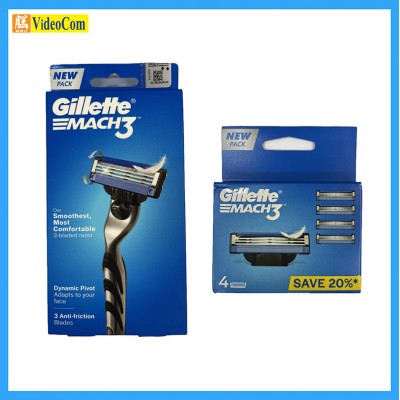 GILLETTE MACH3 刀架+5個剃鬚刀片