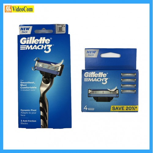 GILLETTE MACH3 刀架+5個剃鬚刀片