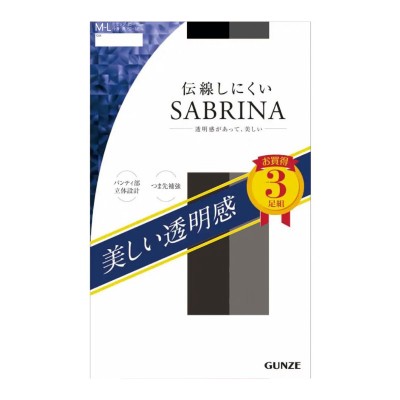 Gunze SABRINA 漂亮透明感絲襪褲 3對裝 (026 黑色) SP811L Size: L-LL  165-0043