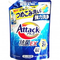 KAO 花王 - Attack 潔霸 抗菌EX洗衣液 (補充裝) 900g 強力潔淨  162-1366