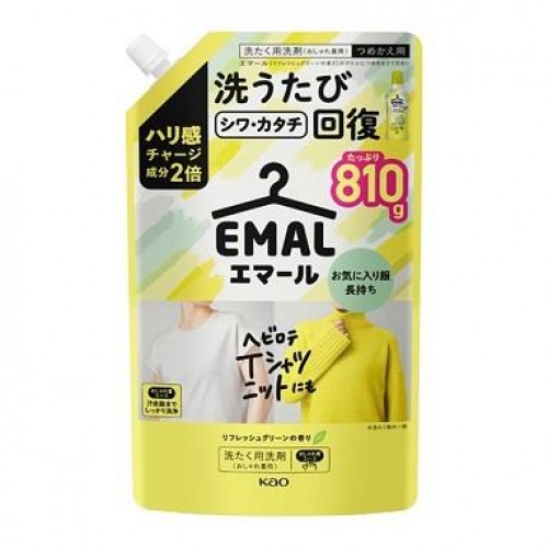 KAO 花王 EMAL 防縮護色洗衣液 810g 特大補充裝 (清新草本香) 162-1377 KAO 花王 EMAL 防縮護色洗衣液 810g 特大補充裝 (清新草本香) 162-1377