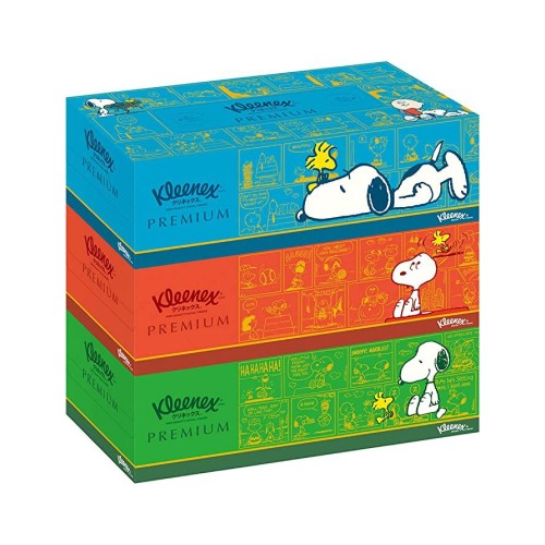 [只限店取] Kleenex Premium 手抽紙巾 160抽 x 3盒 史努比 162-0804