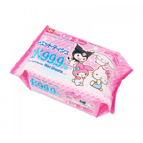 [只限店取] LEC Sanrio Characters 99.9%純水 濕紙巾 80張入 x 3包   162-1263