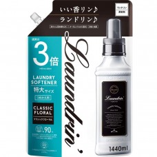 [只限店取] LAUNDRIN TOKYO 香水柔順劑 1440ml 經典花香(白色) 補充裝 162-1080
