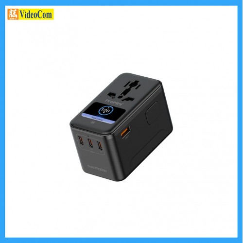 MAGIC-PRO ProMini PM-TA100P (BLACK) UI 彩色螢幕顯示PD3.0 GaN 100W ( TYPE-C x 3 + USB-A x 1 )旅行插座 MAGIC-PRO ProMini PM-TA100P (BLACK) UI 彩色螢幕顯示PD3.0 GaN 100W ( TYPE-C x 3 + USB-A x 1 )旅行插座