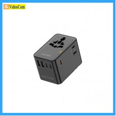 MAGIC-PRO ProMini PM-TA70BK (BLACK) 8合1 PD3.0 GaN 70W ( 3 AC插座+5輸出 ) ( TYPE-C x 3 + USB-A x 2 ) 旅行插座