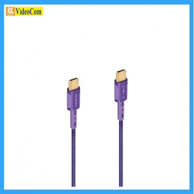 MAGIC-PRO ProMini TYPE-C to TYPE-C 18cm (0.18M) (PURPLE) 24K 金屬接頭配上防滑膠邊設計充電線, 支援60W快速充電 & PD3.0/QC4+/QC3.0