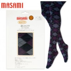 MASAMI 破無素足 秋冬菱形圖案黑色襪褲 194-1, Size: M-L 身高150-165cm 801-603