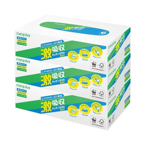 [只限店取] Nepia 妮飄 超強吸水廚房紙 150枚 x 3盒  162-0337