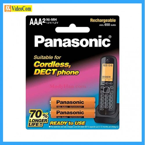 PANASONIC 充電電池:AAA650mAH-BT2(2 塊/咭裝)- 適用於無線 DECT 電話 PANASONIC 充電電池:AAA650mAH-BT2(2 塊/咭裝)- 適用於無線 DECT 電話