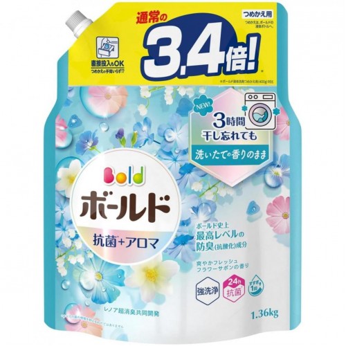 [只限店取]  寶潔 - P&G Bold Gel 消臭抗菌柔順洗衣液 1.36kg(1360g)  清爽鮮花香  162-1387