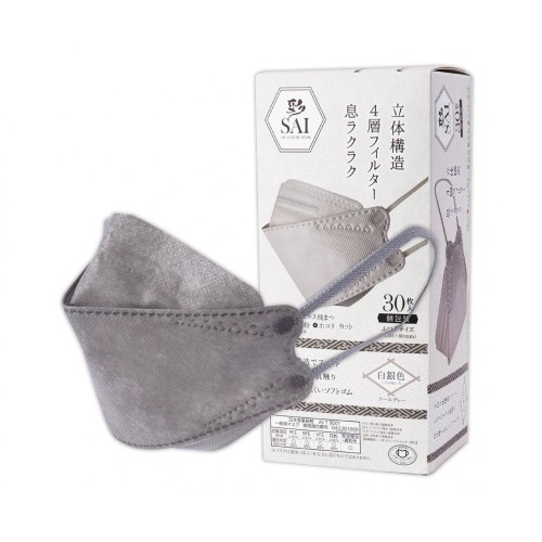 日本 SAI 彩 四層立體口罩 30入 灰色 獨立包裝 163-0997 日本 SAI 彩 四層立體口罩 30入 灰色 獨立包裝 163-0997