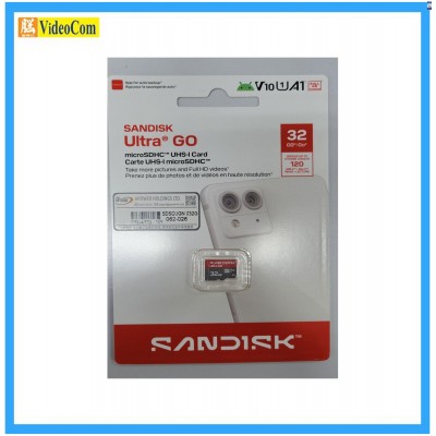 SANDISK 32GB Micro SDXC Ultra GO A1, V10 ,UHS-I,  FULL HD,120MB/s  (no adapter) 10Y (SDSQUGN-032G-GN6MN)  Red+Grey 772-4773-P