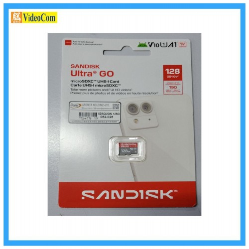 SANDISK 128GB Micro SDXC Ultra GO V10 A1 (190MB/s) (SDSQUGN-128G-GN6MN) *w/o adpt* 772-4775-P SANDISK 128GB Micro SDXC Ultra GO V10 A1 (190MB/s) (SDSQUGN-128G-GN6MN) *w/o adpt* 772-4775-P