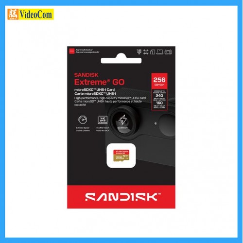 SANDISK 256GB EXTREME GO Micro SDXC A2 V30 UHS-I/U3 240MB/s(R) 160MB/s(W) (no adapter) LT (SDSQXGN-256G-GN6MN) 772-4782, Red+Brown SANDISK 256GB EXTREME GO Micro SDXC A2 V30 UHS-I/U3 240MB/s(R) 160MB/s(W) (no adapter) LT (SDSQXGN-256G-GN6MN) 772-4782, Red+Brown