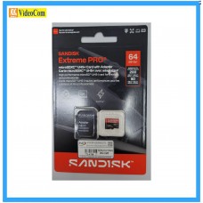 SANDISK 64GB Micro SDXC Extreme Pro V30 UHS-I U3 A2 5K 200MB/s R, 90MB/s W (with adapter) (SDSQXCU-064G-GS6MA) LT  Red+Black  772-4788-P