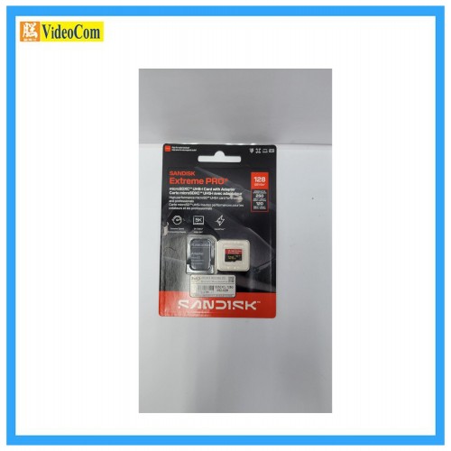 SANDISK 128GB Micro SDXC Extreme Pro V30 UHS-I U3 A1 5K 250MB/s R, 120MB/s W (with adapter) (SDSQXCJ-128G-GS6MA) LT 772-4789, Red+Black SANDISK 128GB Micro SDXC Extreme Pro V30 UHS-I U3 A1 5K 250MB/s R, 120MB/s W (with adapter) (SDSQXCJ-128G-GS6MA) LT 772-4789, Red+Black