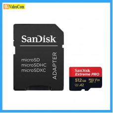 SANDISK 512GB Micro SD Extreme Pro 4K, A2, V30 ,UHS-I/U3 -200MB/s R, 140MB/s W LT (SDSQXCD-512G-GN6MA)