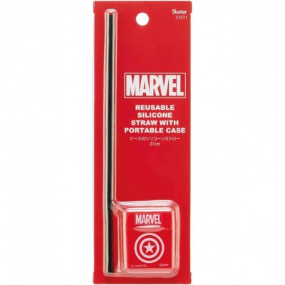 Skater - Marvel漫威 便攜環保可重用矽膠飲管連盒 21cm 167-775