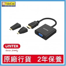 UNITEK Y-6355 HDMI To VGA 轉換器 (Micro/Mini HDMI 轉接頭) 785-1673 4894160021779