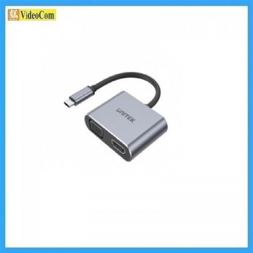 UNITEK USB3.1 Type-C 轉 HDMI (4K 60Hz) + VGA 適配器，帶 MST 功能, 4894160042842