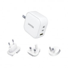 UNITEK P1108AWH TRAVEL TRI GaN 三輸出 66W 氮化鎵充電器 (支援 USB-PD 和 QC 3.0) 4894160046321