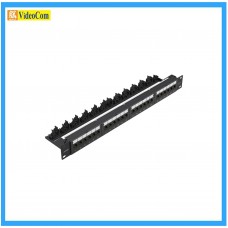 UNITEK T003A  Cat 6 UTP 24 接口 RJ45 配線面板  (UTP), 482mm x 97.5mm x 43mm, Black Color, for TIA-568 A/B wiring schemes, with Gold Contacts. 785-2827-P  