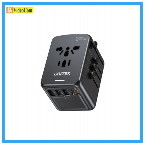 UNITEK P1121ABK 35W Universal Travel Adapter (USB-C pD+USB-A QC3.0), with EU/UK/US/AU Plugs 785-3887-P UNITEK P1121ABK 35W Universal Travel Adapter (USB-C pD+USB-A QC3.0), with EU/UK/US/AU Plugs 785-3887-P