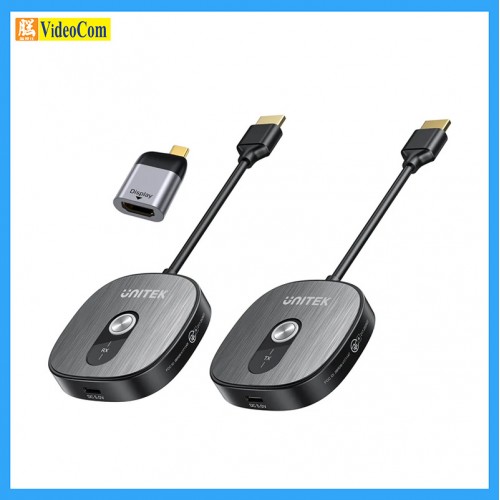 UNITEK V1717CBK HDMI 4K 無線影音傳輸器套裝 | 4K 30Hz Wireless HDMI Transmitter & Receiver bundled with a USB-C to HDM adapterSupports HDCP 1.4, dual bands 2.4GHz/5GHz, up to 50m transmission distance, USB-C 5V/1A, P2P & Miracast&AirPlay 785-3913-P UNITEK V1717CBK HDMI 4K 無線影音傳輸器套裝 | 4K 30Hz Wireless HDMI Transmitter & Receiver bundled with a USB-C to HDM adapterSupports HDCP 1.4, dual bands 2.4GHz/5GHz, up to 50m transmission distance, USB-C 5V/1A, P2P & Miracast&AirPlay 785-3913-P