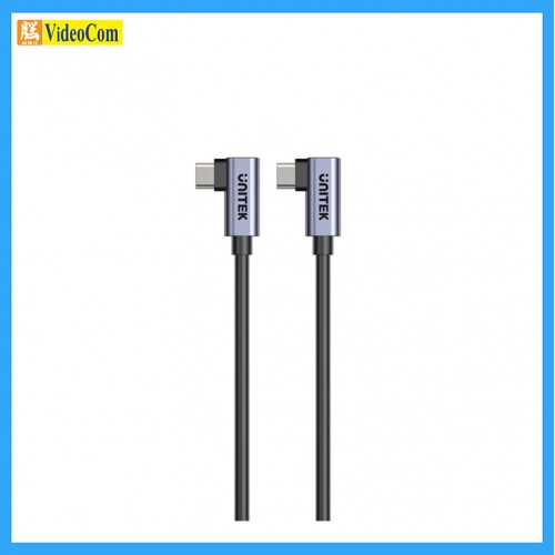 UNITEK C14147ABK (1米) TYPE-C to TYPE-C 雙90度 PD100W快速充電線 785-3270-P UNITEK C14147ABK (1米) TYPE-C to TYPE-C 雙90度 PD100W快速充電線 785-3270-P