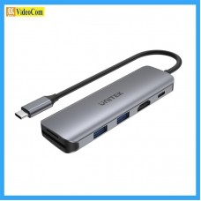 UNITEK H1107D uHUB P5 + 6合1 USB-C集線器，HDMI，100W功率輸出附雙卡讀卡器