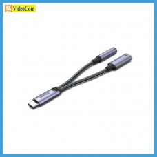 UNITEK M205A USB-C 2 合 1 AUX 3.5mm 立體聲音訊及USB-PD充電分配器