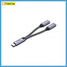 UNITEK M206A USB-C 2 合 1 立體聲音訊及USB-PD充電分配器