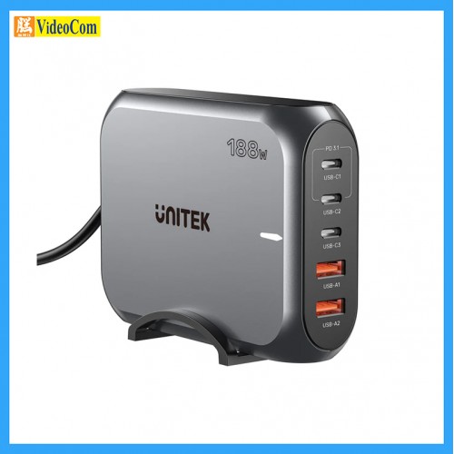 UNITEK P1234AGY-UK 188W PD3.1 桌面氮化鎵充電站 785-3250-P UNITEK P1234AGY-UK 188W PD3.1 桌面氮化鎵充電站 785-3250-P