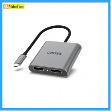 UNITEK V1404A USB-C to Dual DP1.4 8K Adapter with MST, Space Gray, UNITEK Gift Box  785-3003-P
