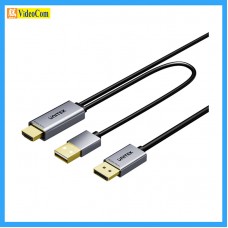 UNITEK V1714AGY01 (GREY) 180cm (1.8M) Powered by USB-A for Stable Video Performance | HDMI 轉 DisplayPort 4K 影音轉換線 785-3328-P