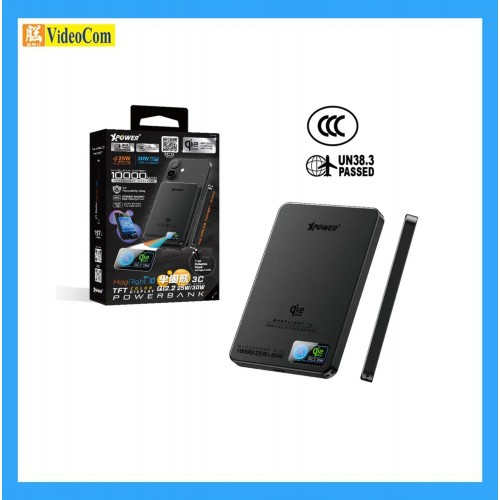 XPOWER MagFlight10 M17-BK 黑色 (CCC 認證 + QR CODE) 半固態TFT彩屏顯示 QI2.2 25W/30W 10000mAh 磁吸行動電源 4895246613987 XPOWER MagFlight10 M17-BK 黑色 (CCC 認證 + QR CODE) 半固態TFT彩屏顯示 QI2.2 25W/30W 10000mAh 磁吸行動電源 4895246613987